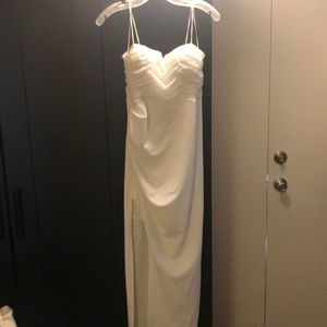 White polly princess dress with slit in front